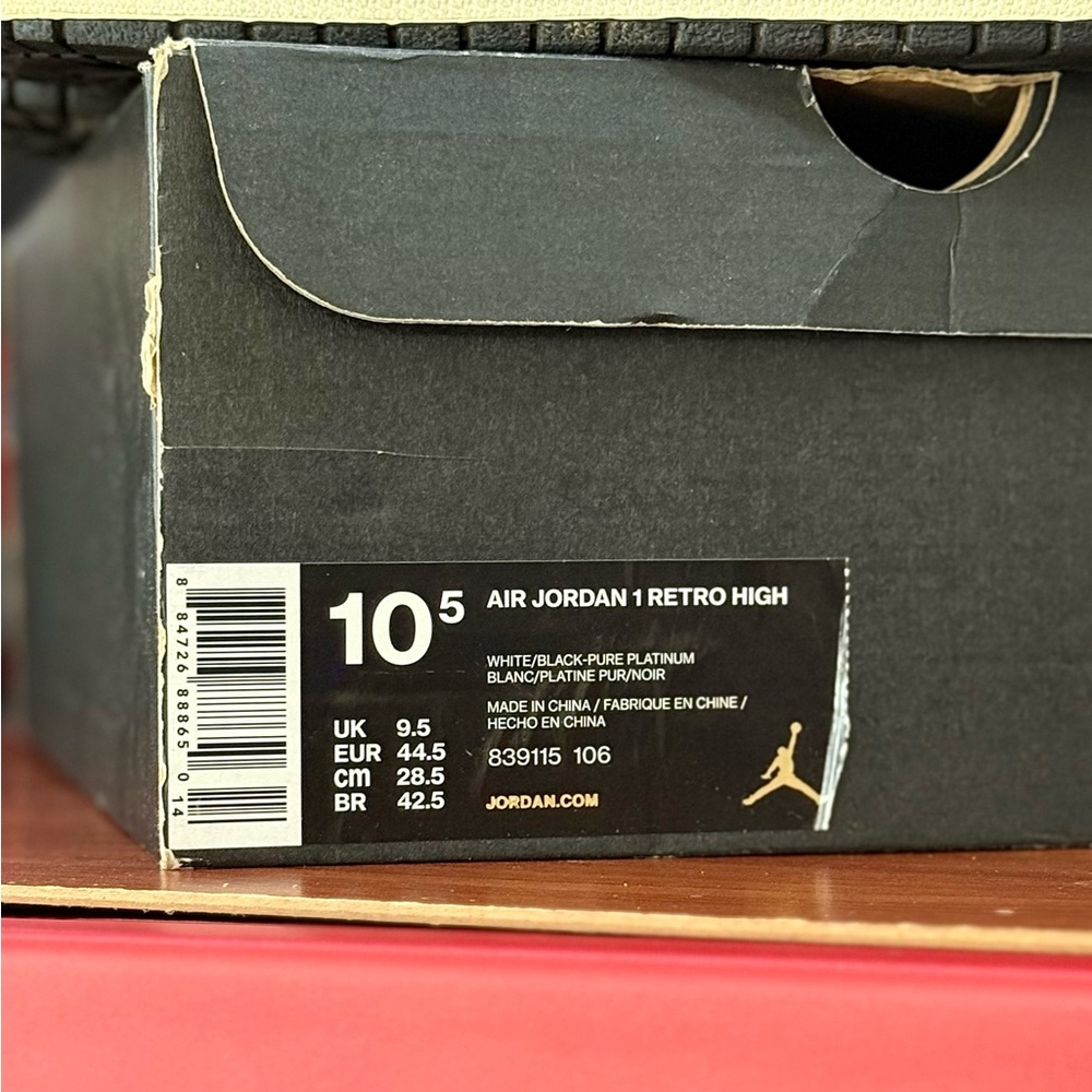 Air Jordan 1 High White Elephant size 10.5 - Picture 10 of 10